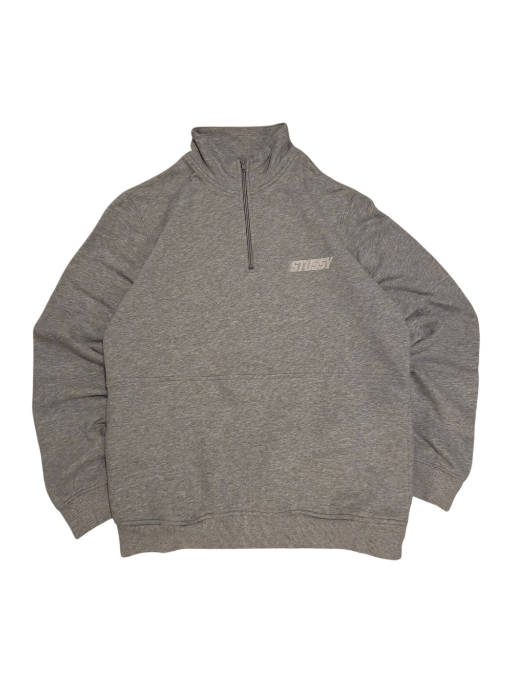 Y2k Stussy International Gray Half-Zip Pullover Sweatshirt